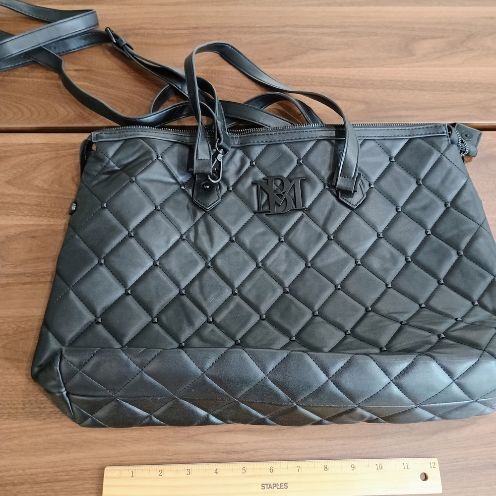 Black Quilted Tote Bag. Perfect condition. Vegan Leather